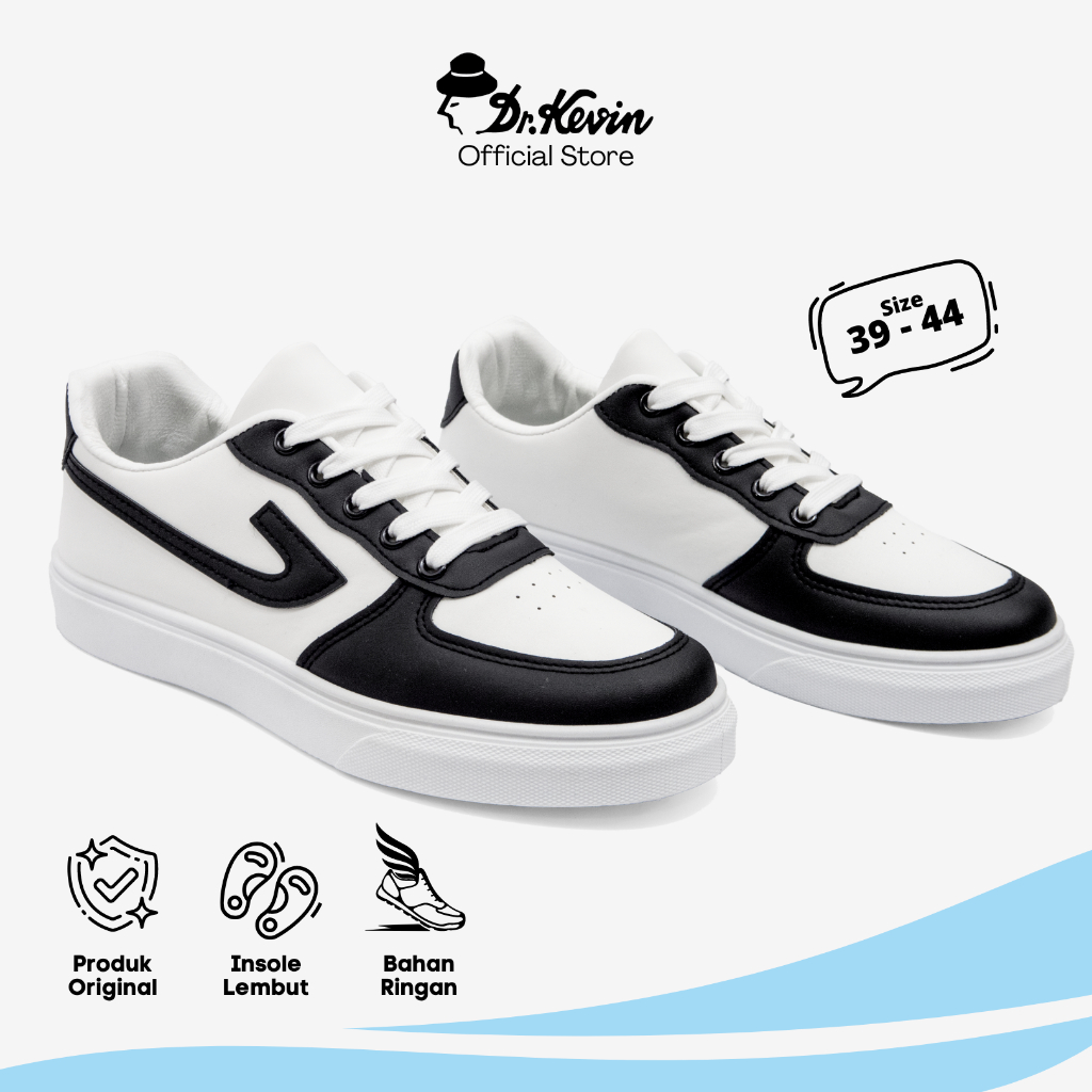 Dr. Kevin Sepatu Sneakers Casual Pria Kets Sekolah Kulit 881-001