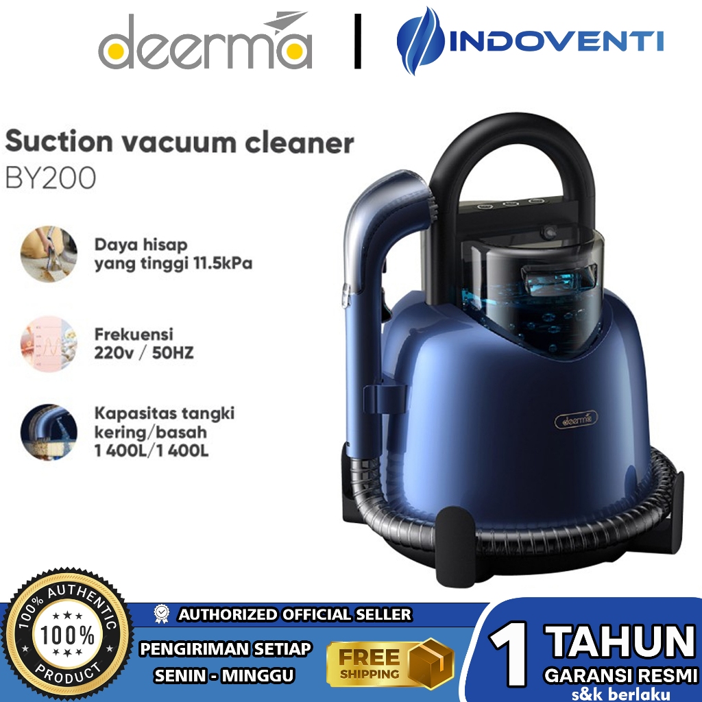 Deerma BY200 Suction Vacuum Vakum Cleaner Penyedot Debu Kering Basah Fabric Cleaning Machine Vacum S