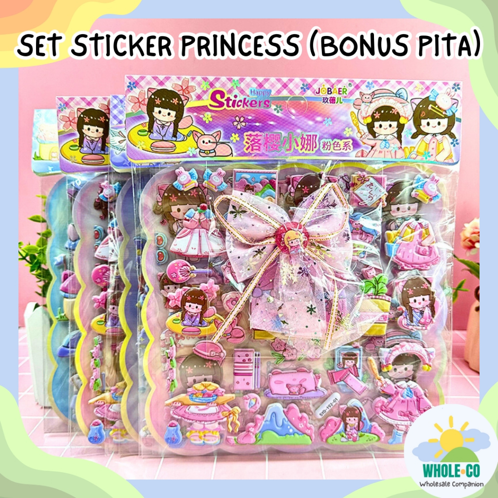 

Set Sticker Princess Free Pita Premium Ribbon Dress Up Warna Warni Lucu Unik Imut Termurah Grosir SYD-192