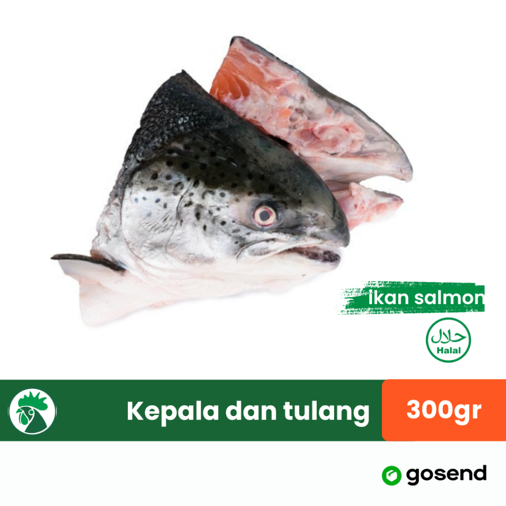 

Kepala Ikan Salmon Belah | Tulang salmon | Half Salmon Head per Pack