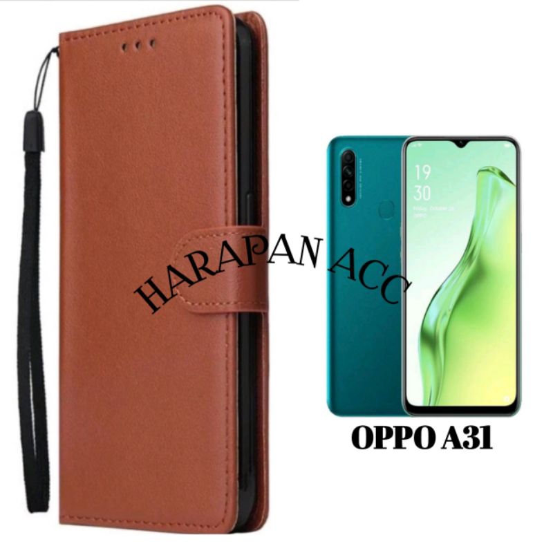 Case Dompet Oppo A31 Flip Cover Wallet Sarung hp Dompet Flip Kulit Premium