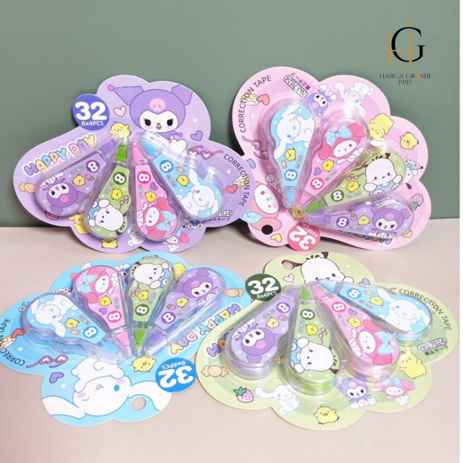 

CORRECTION TAPE 1 SET ISI 4 SANRIO TERMURAH LUCU IMUT PAKET COD ALAT-ALAT SEKOLAH AESTHETIC KOREA BISA COD