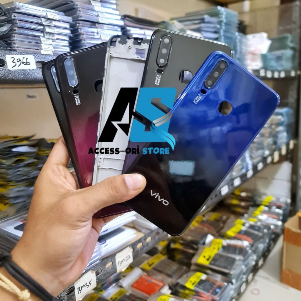 Casing Housing Fullset HP Vivo Y17 2019 1901 1902 Backdoor + Frame LCD Bekdor Kesing Full Set