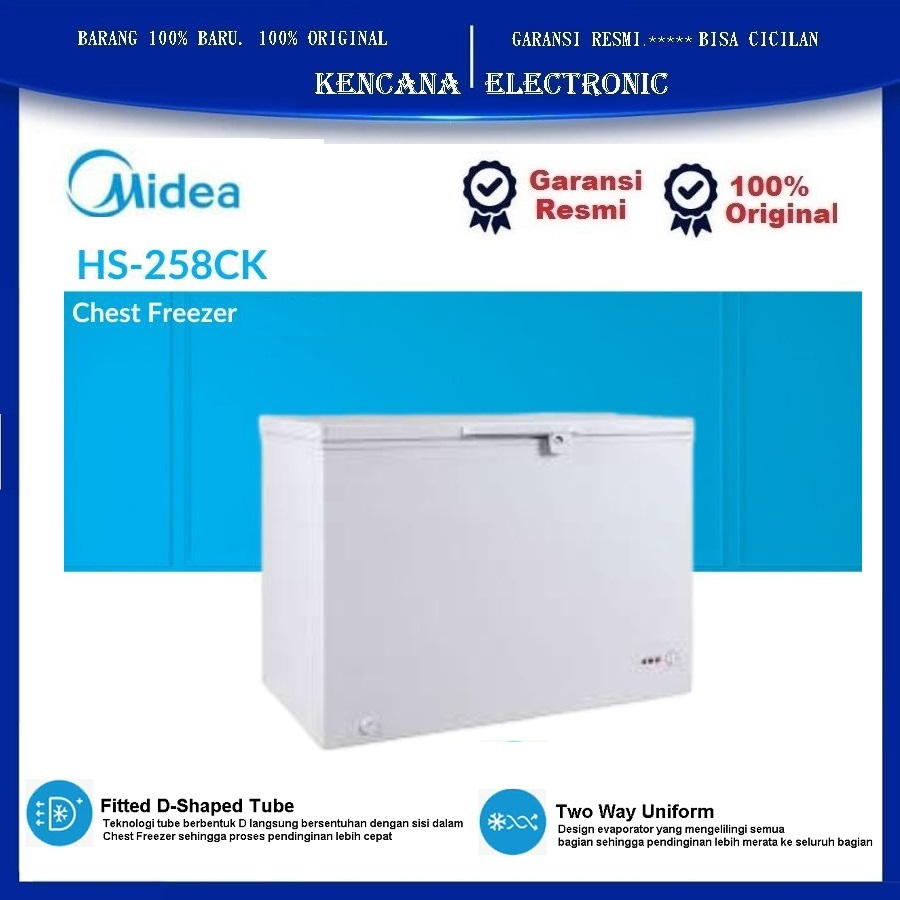 Midea Chest Freezer HS-258CK 197Liter - Box Freezer HS-258CK