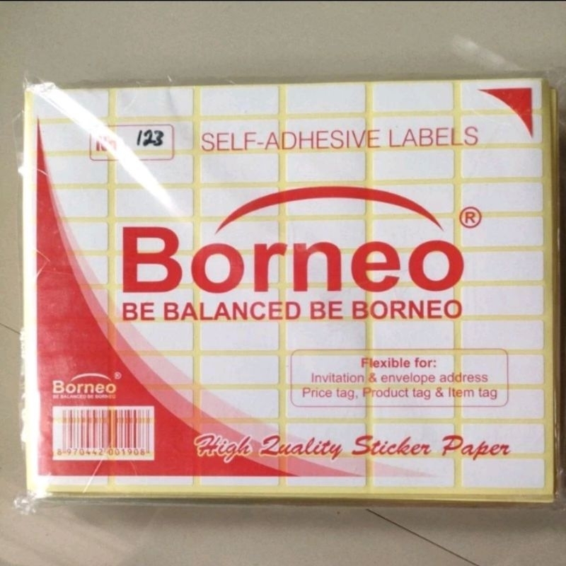 

Lebel stiker Borneo 1 pack isi 7 lembar Lebel harga
