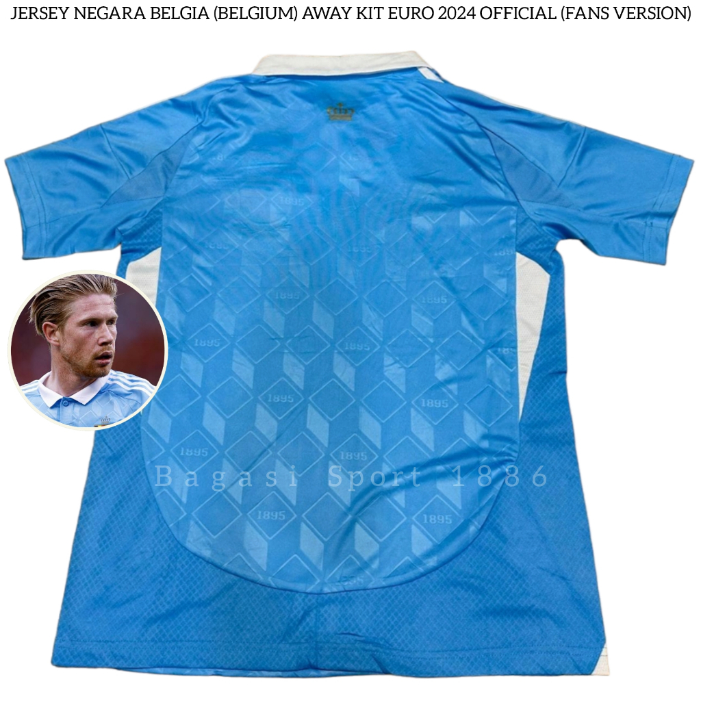 Jersey Baju Bola Negara Belgia Away Kit Tandang Biru Piala Eropa 2024 2025 New Shirt Trossard Youri 