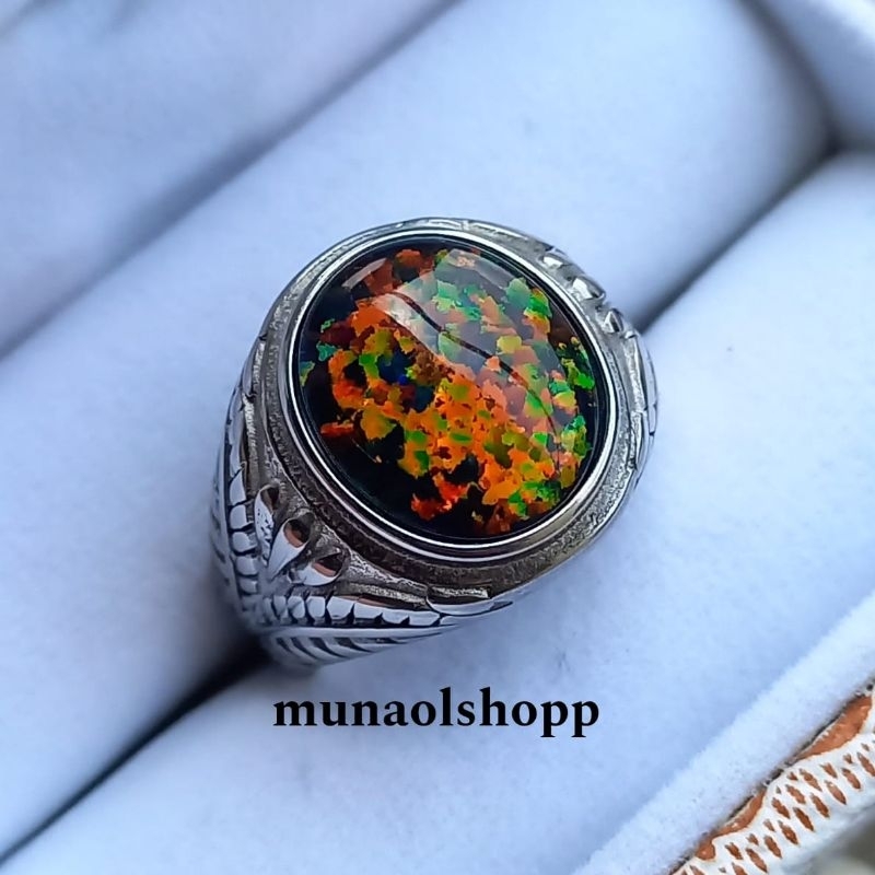 Cincin Batu Black Opal Australia Super Jarong