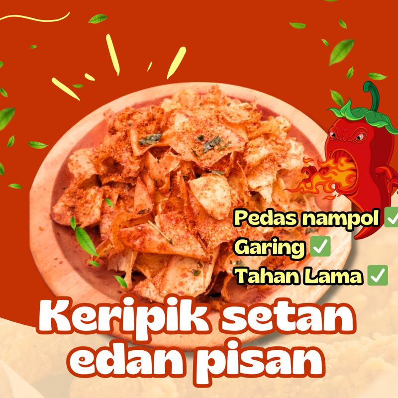 

[1 KG] KRIPSET KRIPIK SETAN PREMIUM | Renyah banget | pedas nampol | Sedep