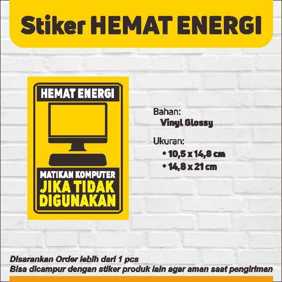 

STIKER HEMAT ENERGI BAHAN VINYL GLOSSY