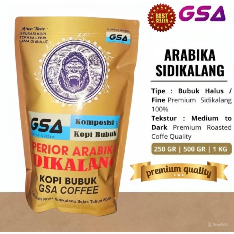 

Kopi Sidikalang GSA COFFEE Arabica 1Kg 1 Kg PREMIUM ASLI ORIGINAL Arabika Bubuk Hitam Murni