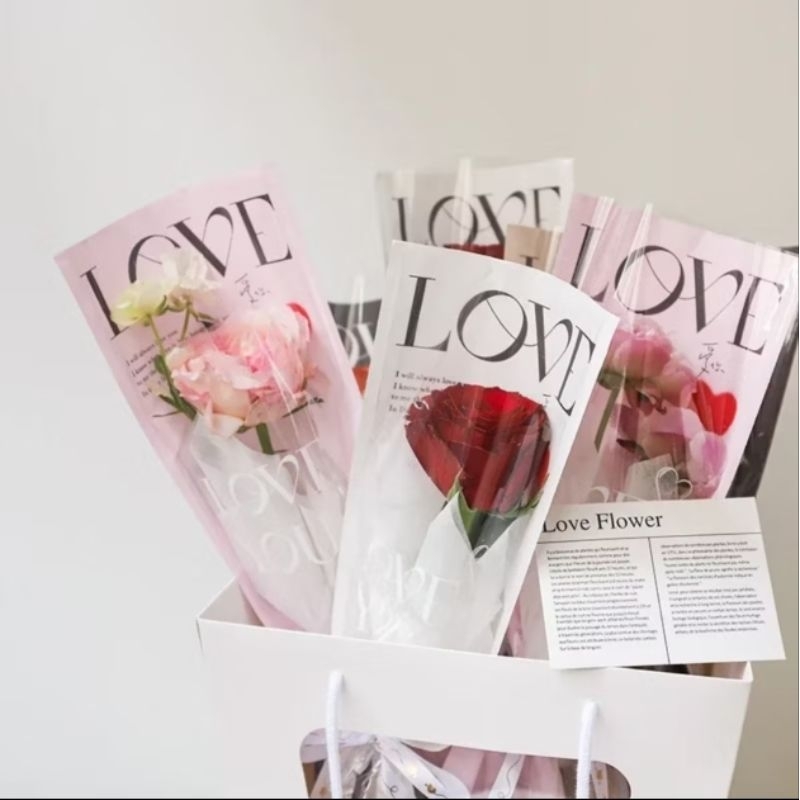 

5 lembar Plastik Single Flower Love 5