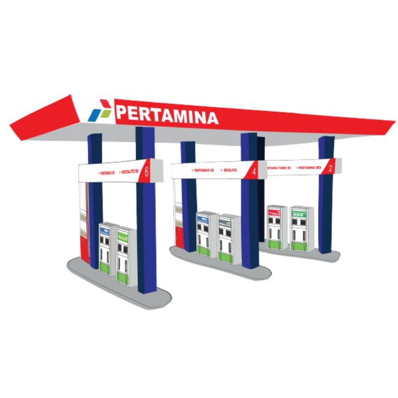 Papercraft Diorama SPBU Pertamina Kerajinan Kertas DIY