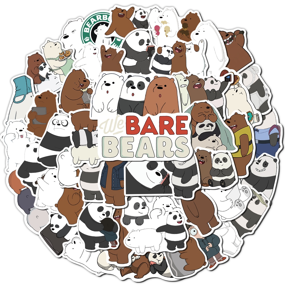 

[50PCS]Stiker Lucu Kartun We Bare Bears Stiker Anti Air-Sticker Aesthetic Buku Casing HP Laptop Helm