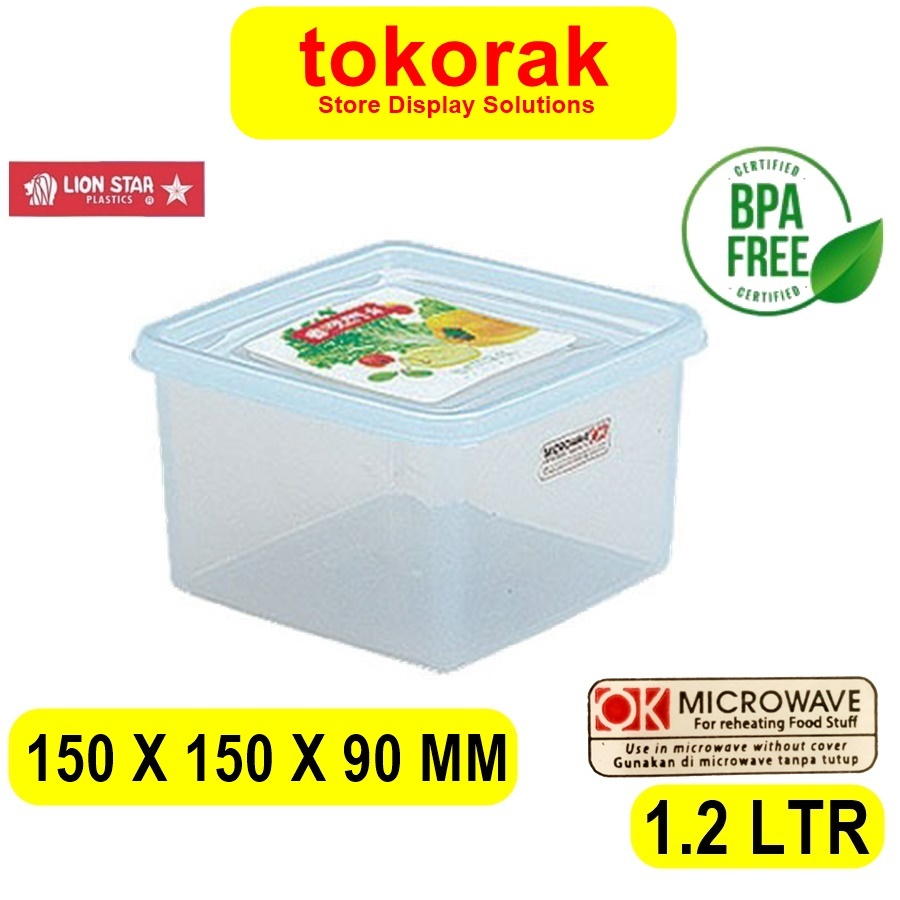 SEALWARE SEGI NATURAL B47 PT3 LION STAR B 47 PT 3 KOTAK MAKAN PLASTIK 1200 ML TOPLES PENYIMPANAN MAK