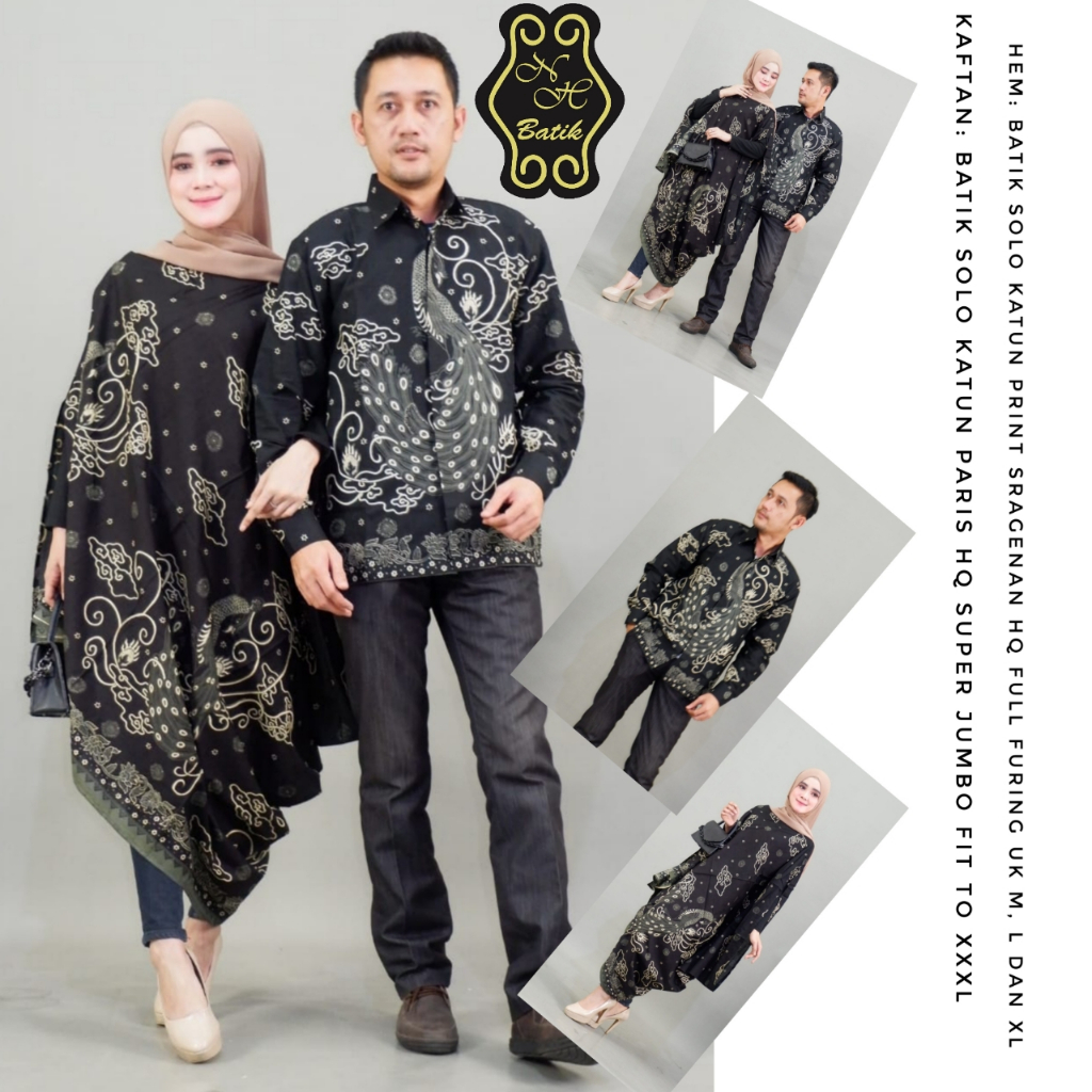 Baju Sarimbit Batik Kaftan Kemeja Lengan Panjang