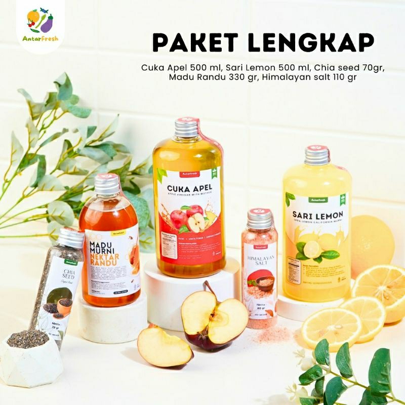 

Paket Diet Sehat Lengkap Sari Lemon/ Cuka Apel / Madu Murni Randu/ Chia Seed