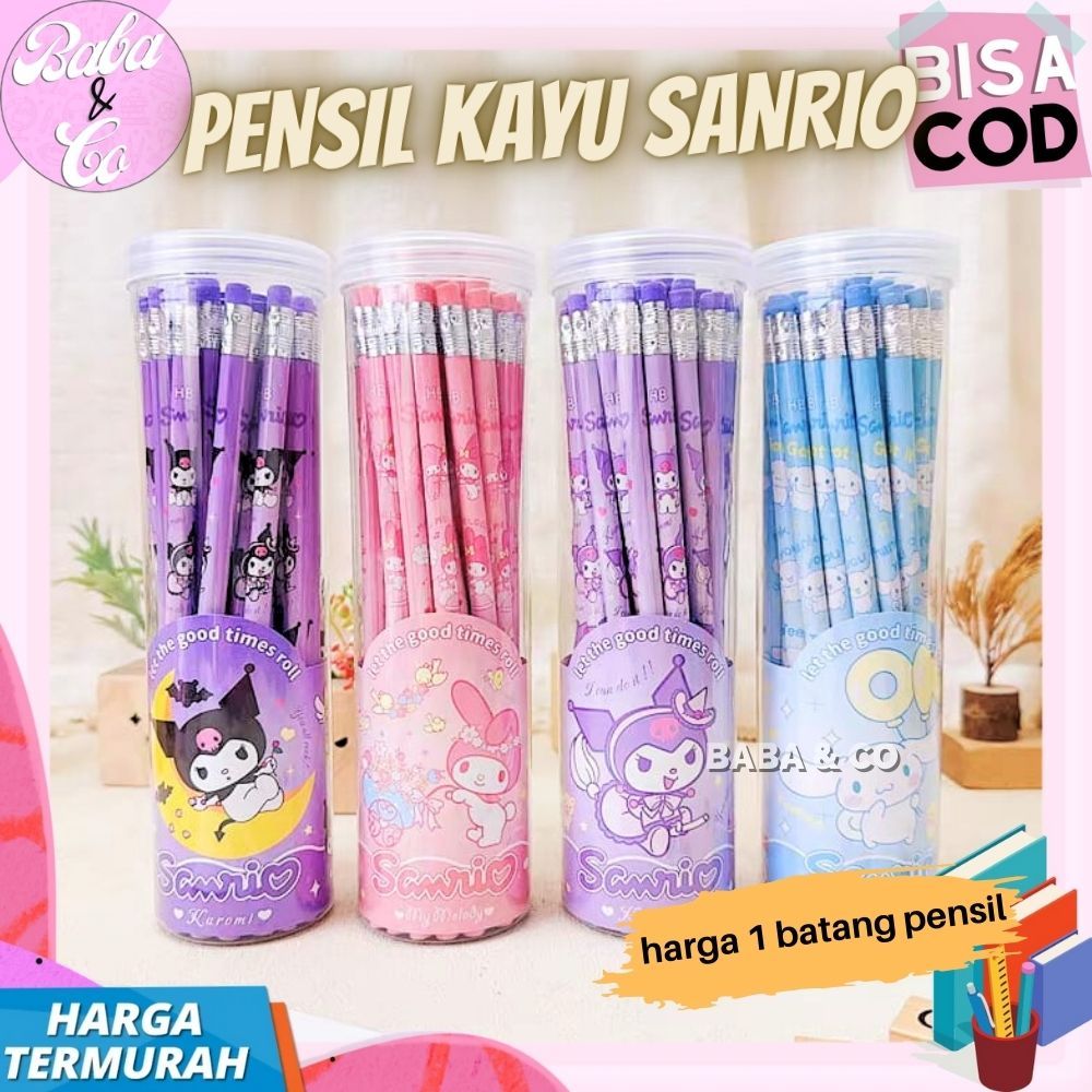 

PENSIL SANRIO 1pcs PENSIL KAYU 2B SANRIO LUCU UNIK MURAH PENSIL PENGHAPUS SANRIO 2B PENSIL KAYU CINNAMOROLL MELODY KUROMI