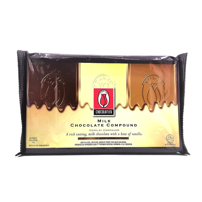 

Coklat Batang Compound Tulip 1kg Dark Chocolate