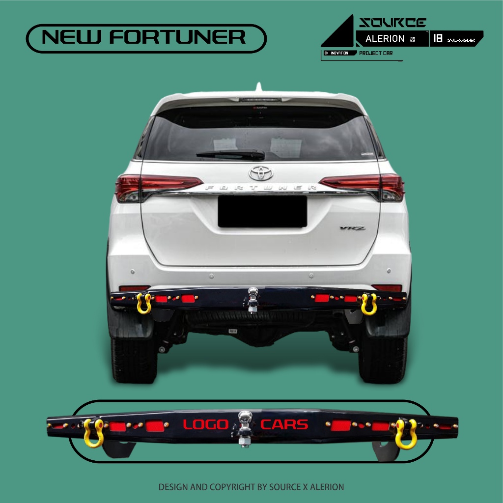 Rear Full Bumper guard Towing Overland Sevencode - New Fortuner 2016 - Now