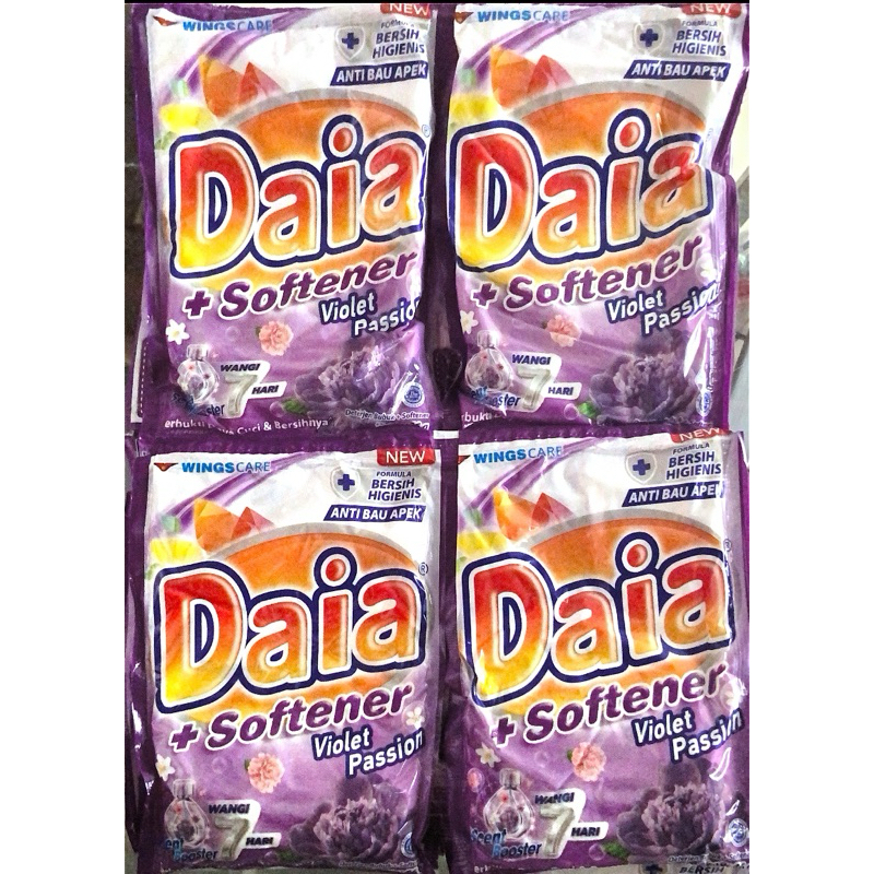 Sabun DAIA detergen bubuk+softener 46 gram rencengan isi 12 harga grosir random