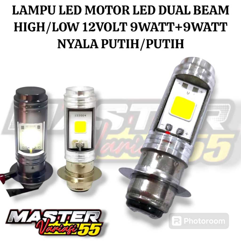 LAMPU DPAN MOTOR LAMPU UTAMA SEPEDA MOTOR LED 2 ISI NYALA PUTIH HIGH LOW 12 VOLT UNIVERSAL MIO BEAT 