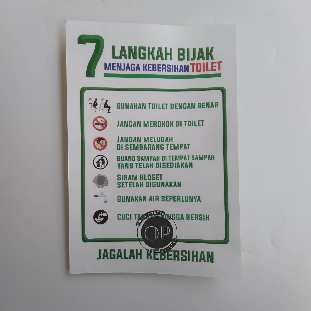 

Stiker 7 Langkah Bijak Menjaga Kebersihan Toilet - Kebersihan Kamar Mandi/WC