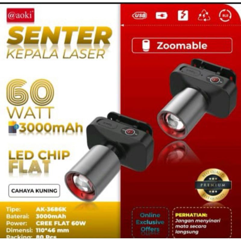 Senter Kepala Zoom Aoki