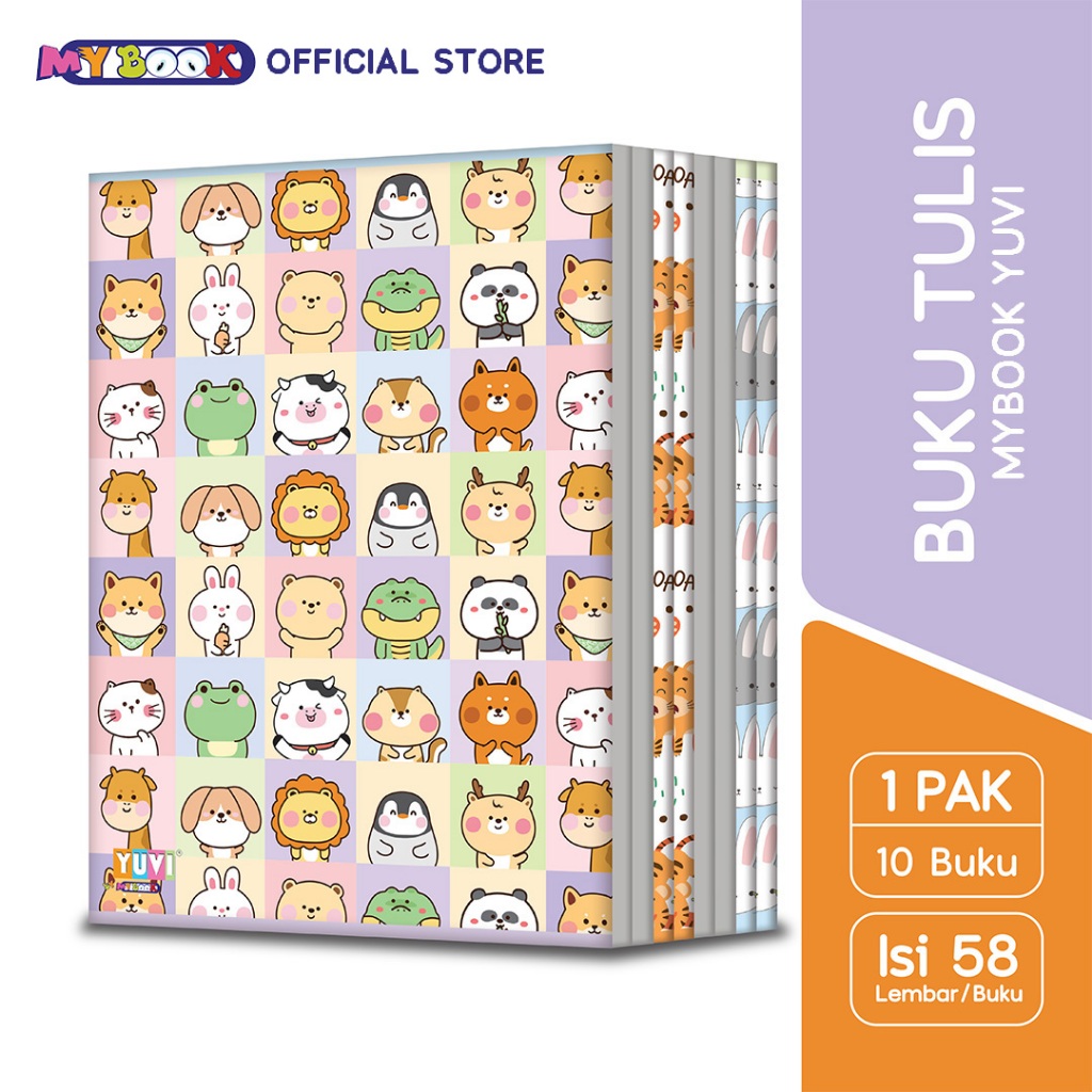 

My Book Yuvi Buku Tulis Cute 58 Lembar - 10 Buku