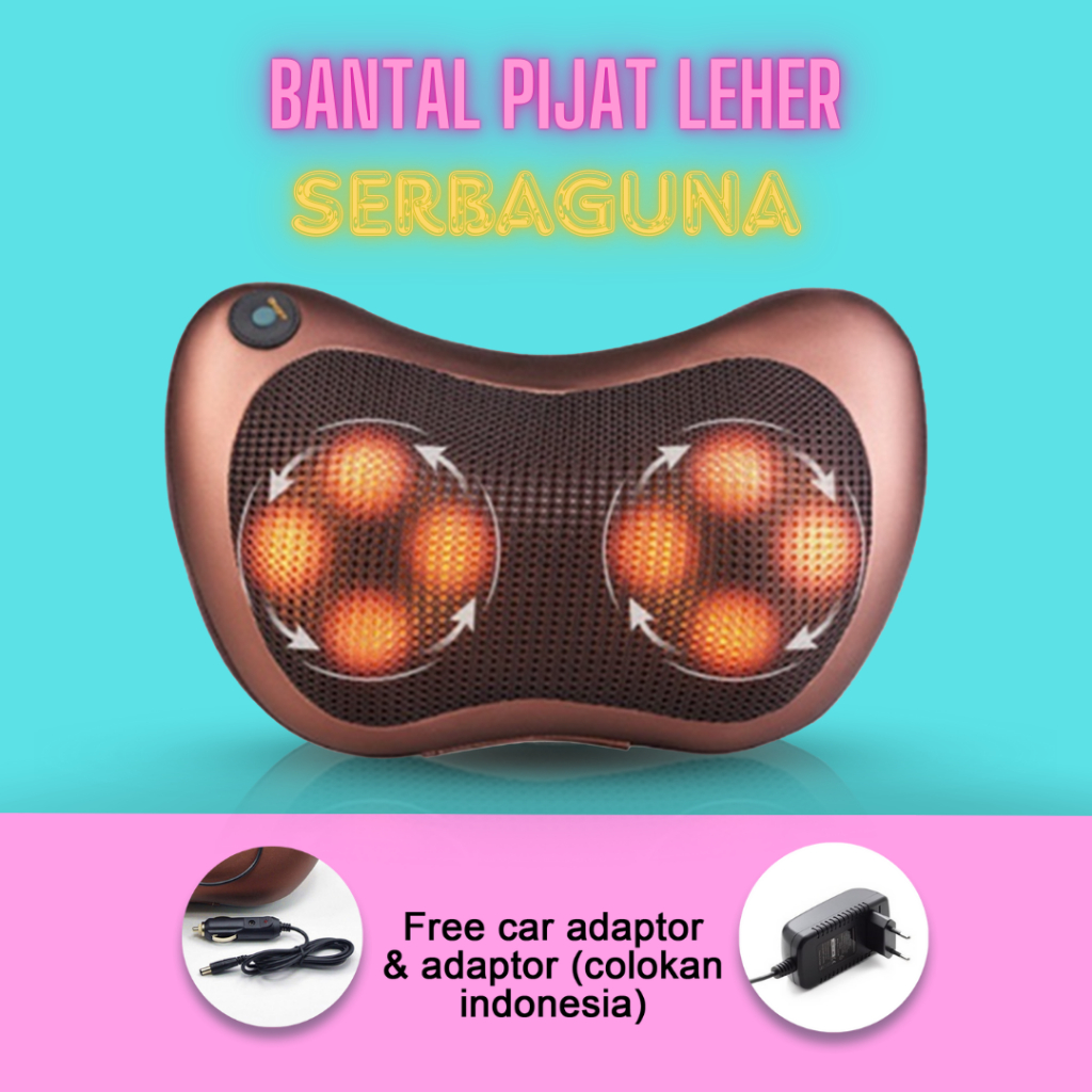 Alat Pijat Leher 8 Bola Massage Pillow Bantal Pijat Leher Punggung Portable Car And Home Serbaguna S