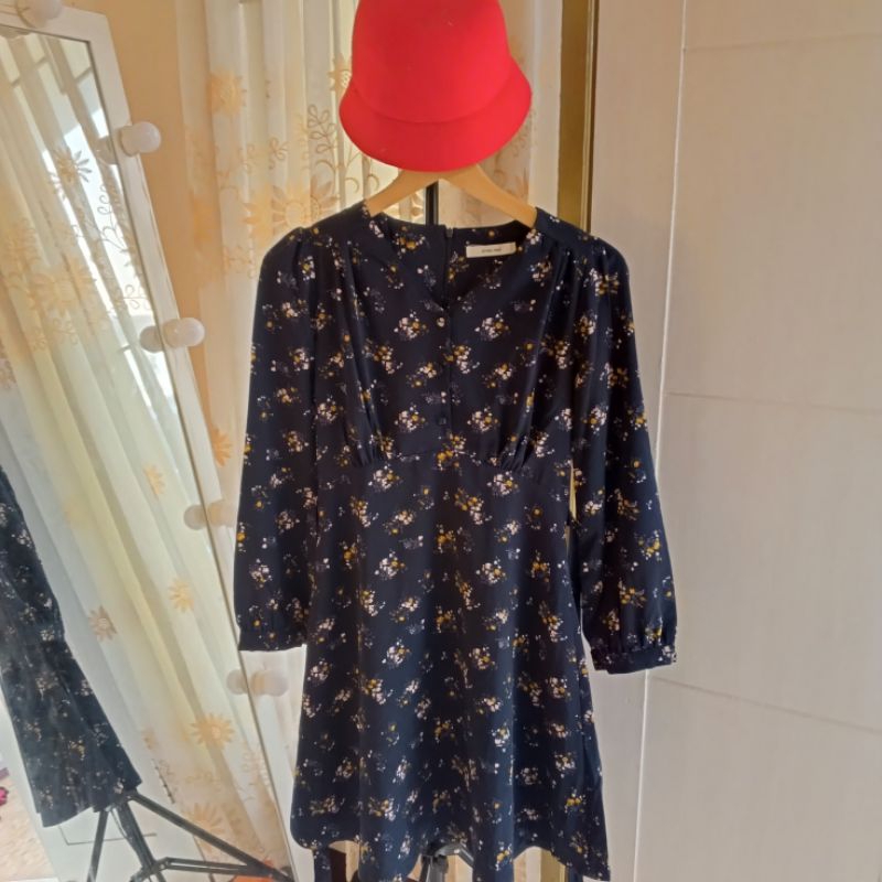 AVEC MOI Navy Floral Dress