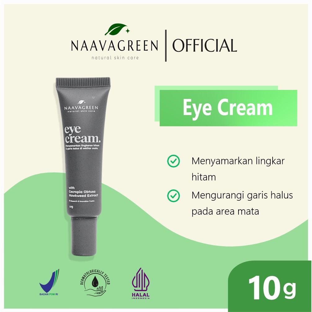 NAAVAGREEN Eye Cream - Krim Mata Pencerah, Mengurangi Kerutan dan Kantung Mata, Mata Panda
