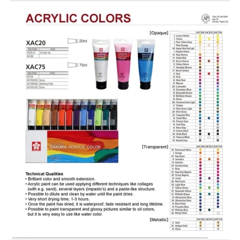 

HJK Sakura Acrylic Color 20ml cat akrilik