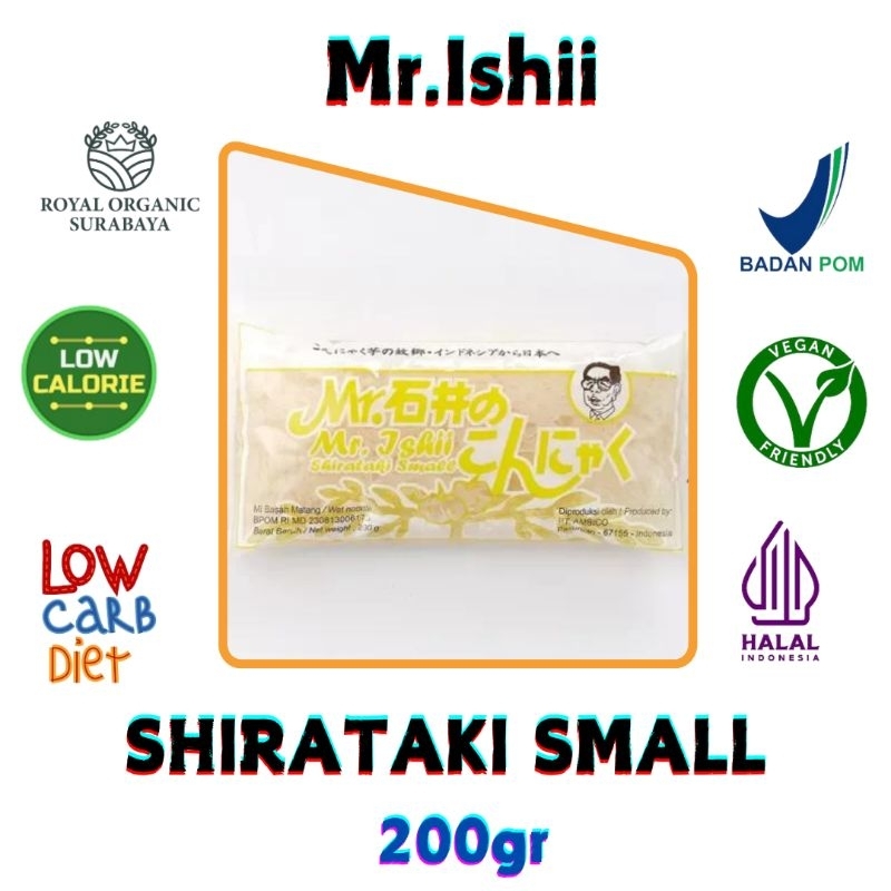 

Mr.Ishii Shirataki Small (Olahan umbi iles iles (porang) berbentuk bihun) 200gr, siap masak