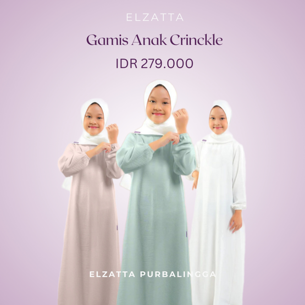 Elzatta Gamis Crinckle Anak Gamis Bahan Crinkle Elzatta