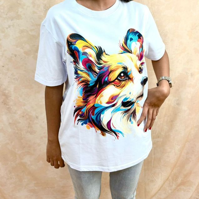 Patgang - Baju Kaos Distro Wanita Premium Gambar Anjing Lucu T-Shirt Cewek Motif Anjing Corgie | Siz