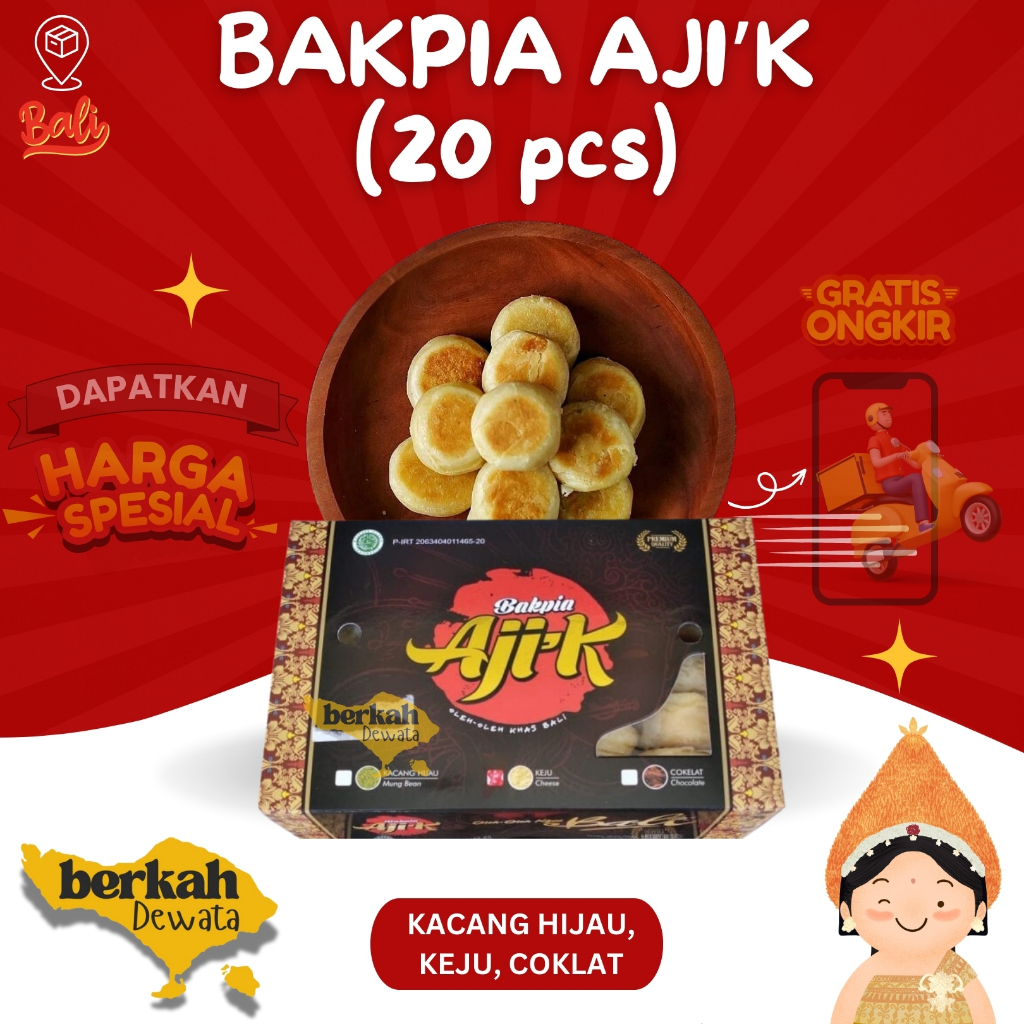 

Promo Bakpia Ajik Krisna Oleh Oleh khas Bali (Isi : 20pcs)