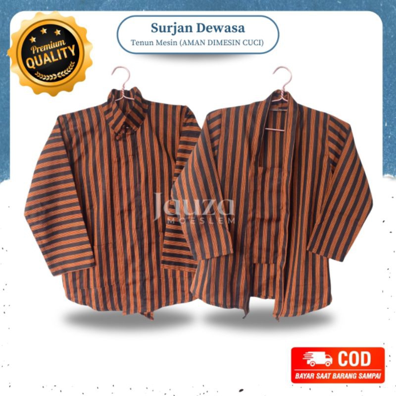[PREMIUM/HALUSAN DEWASA] Baju Surjan Lurik Jawa Pria dan Wanita GARIS LIMA |Baju Lurik jawa Dewasa| 