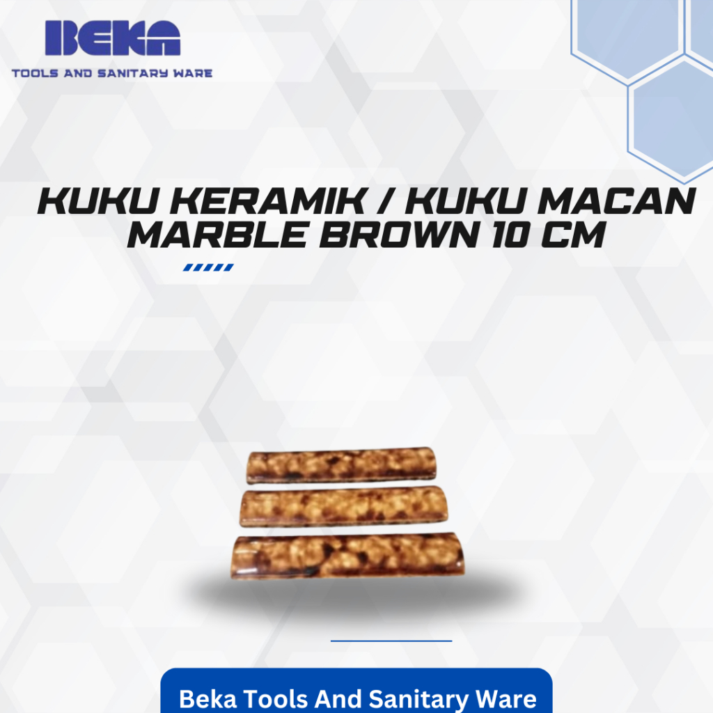 Kuku Keramik / Kuku Macan / Bon Bon Keramik Warna Marble Brown 10cm