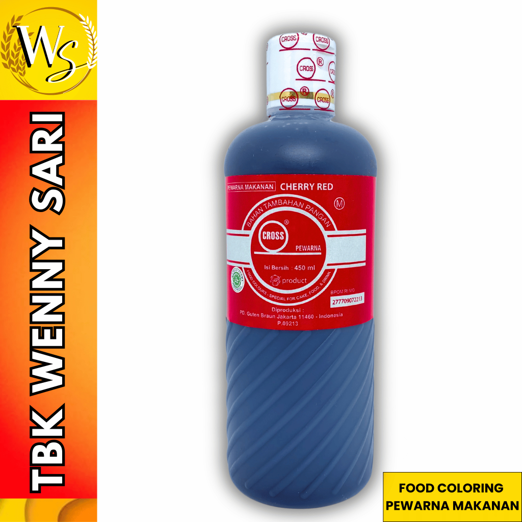 

Pewarna Cherry Red Cross Food Coloring Oil Based 450 ml