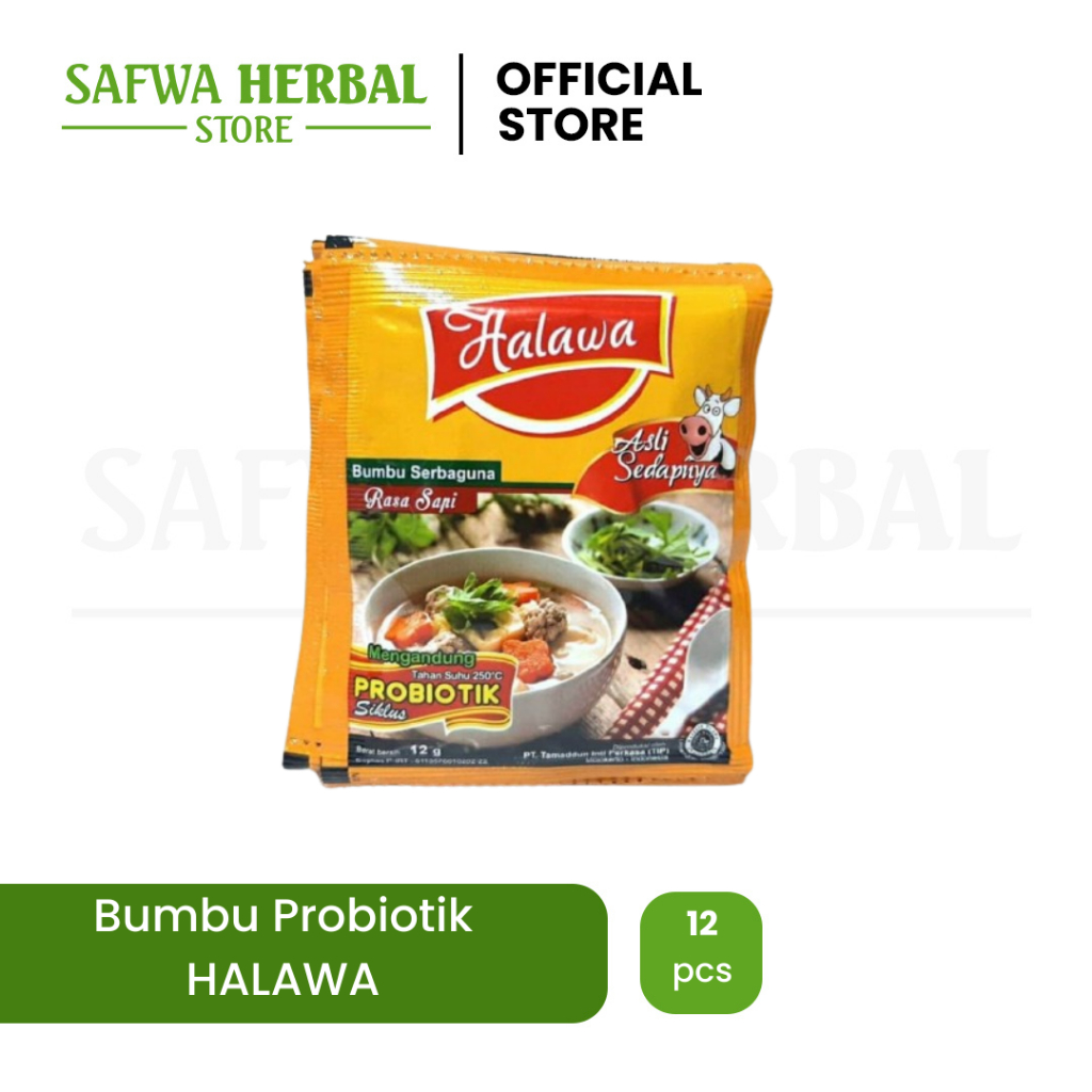 

Halawa | Bumbu Probiotik Penyedap Rasa | Bumbu Kaldu Ayam | Isi 20 sachet