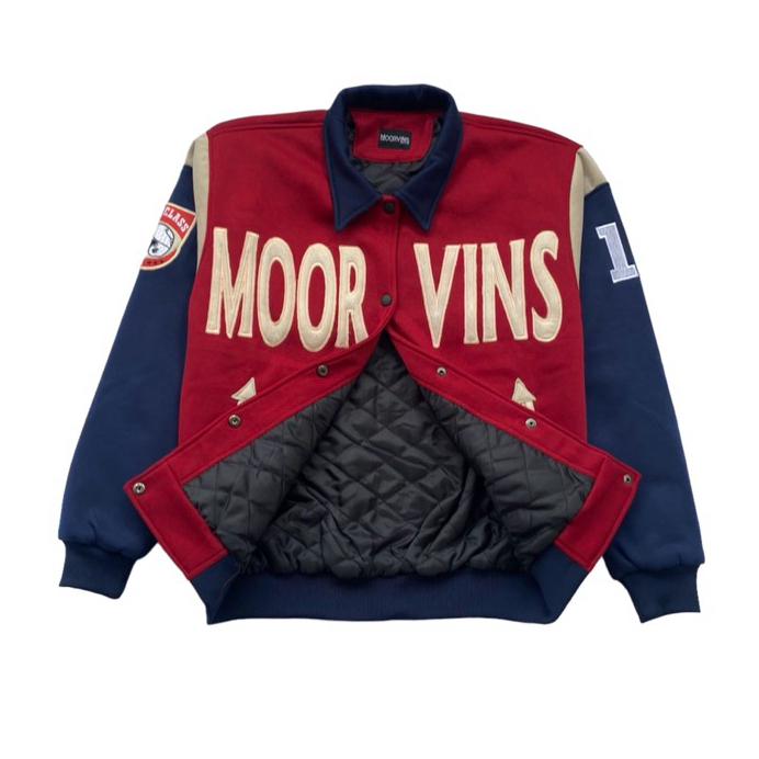 TERBARU MOORVINS VARSITY JACKET MAROON POLAR FLEECE