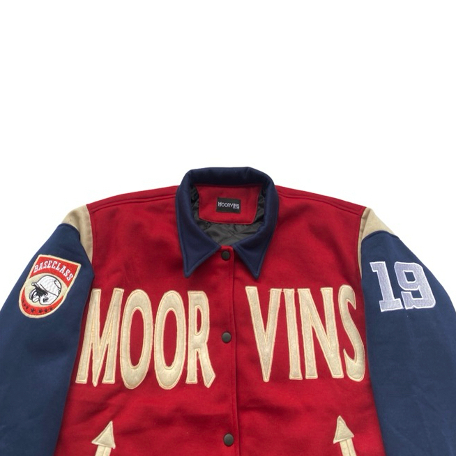 DISKON MOORVINS VARSITY JACKET MAROON POLAR FLEECE