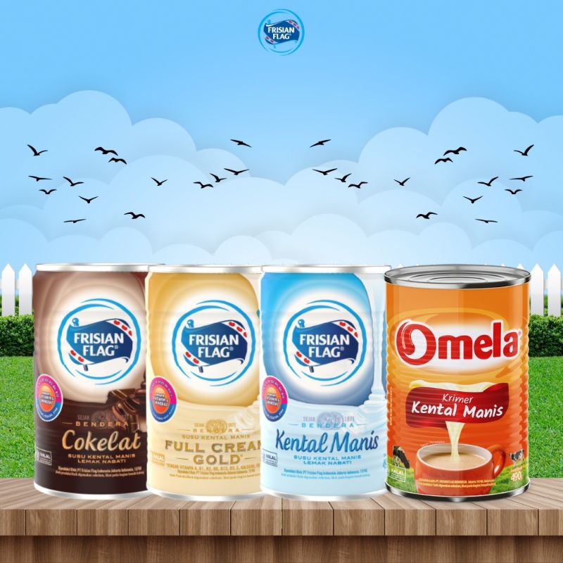 

[DEE] Frisian Flag Susu Bendera Kental Manis Coklat Gold & Omela Kemasan Kaleng 490gr