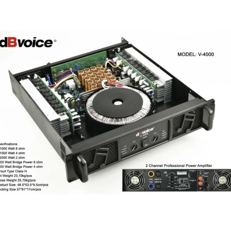 Power DB Voice V 4000 Original Amplifier dBVoice V4000 Class H LS