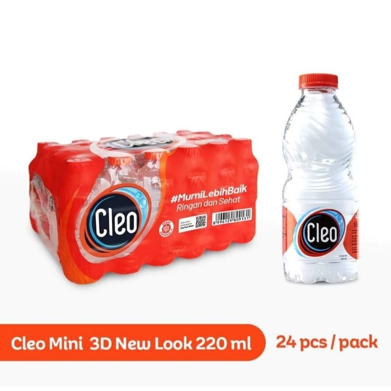 

Cleo Botol Kecil Cleo Mini 220ml 1 Krat Isi 24 Botol