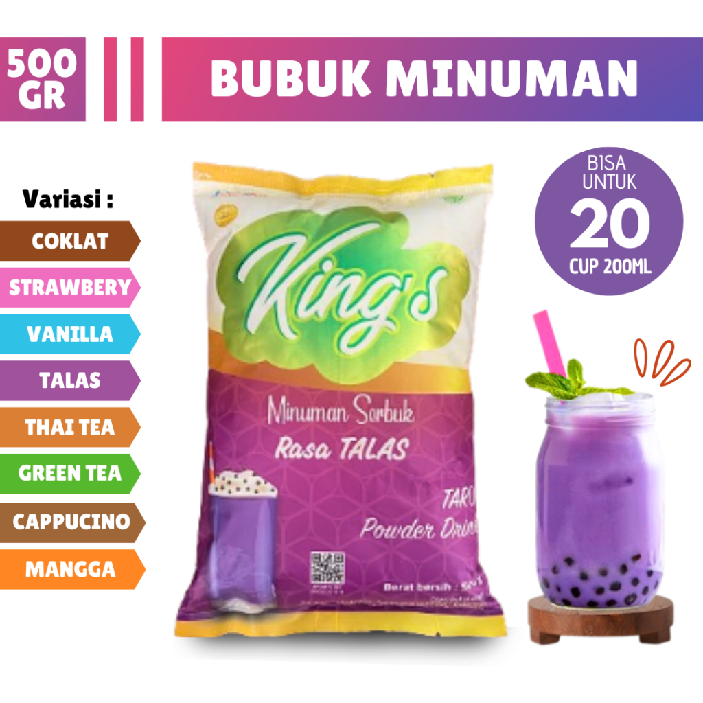 

Bubuk Minuman Pop Es Taro Serbuk Minuman Goguma 500gr