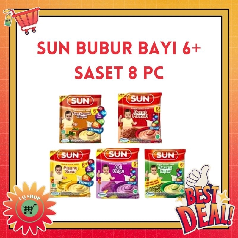 Sun Bubur Bayi 6+ Saset Renceng isi 8pc 20gr