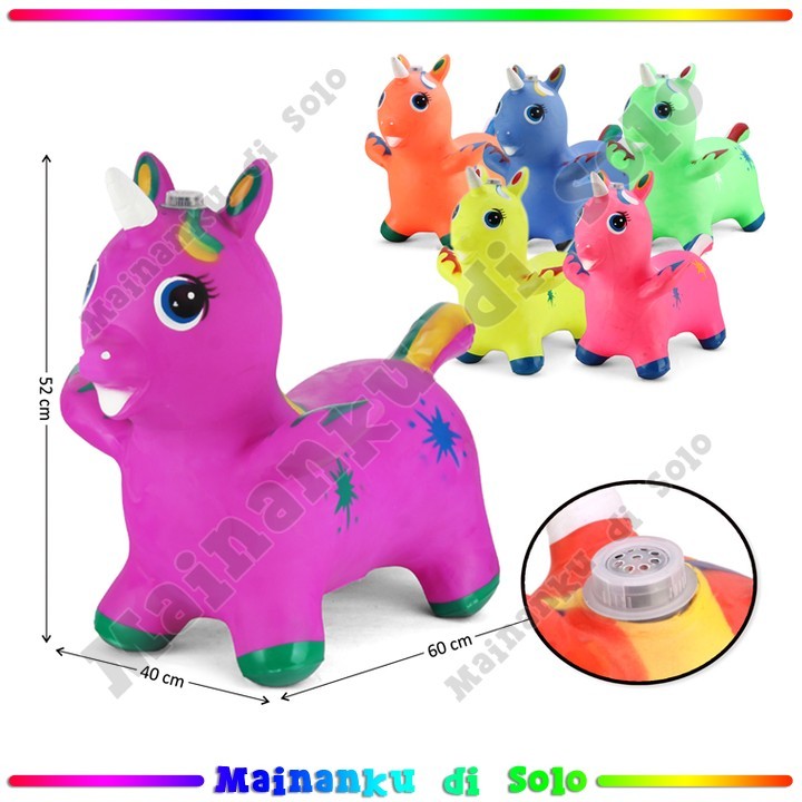 [Mainanku] Binatang Karet Musik Baterai Lampu KUDA PEGASUSSS Mainan Anak