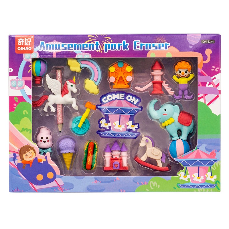

Penghapus karakter unik sirkus badut wahana taman bermain stationery kids set(1 SET)