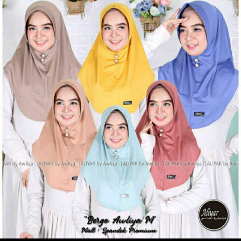 hijab bergo original awliya//bergo instan//spandek premium